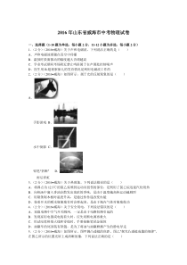 山东威海2016人教版中考物理