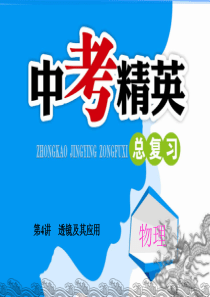 第4讲　透镜及其应用人教版中考物理
