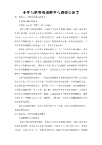 小学毛笔书法课教学心得体会范文