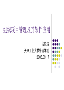 组织项目管理及其软件应用