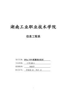 综合项目 IPSec VPN配置综合实训