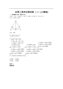 《全等三角形过程训练(二)》热点专题高分特训(含答案)