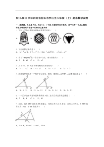 信阳市罗山县2015-2016学年八年级上期末数学试卷含答案解析