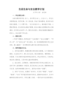 小学二年级下册《生命、生活与安全》计划及教案