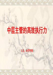 中层主管的高效执行力