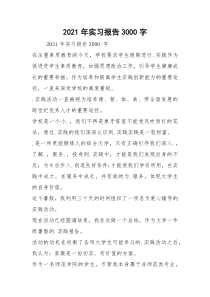 2021年实习报告3000字