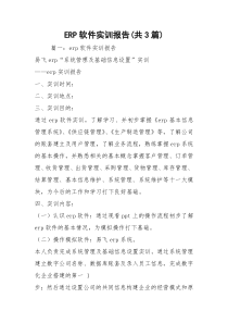 ERP软件实训报告(共3篇)
