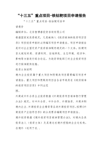 “十三五”重点项目-铁钴靶项目申请报告