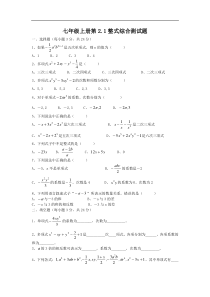 2.1整式练习题及答案