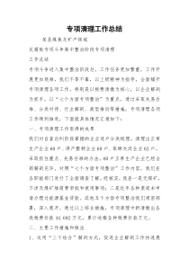 专项清理工作总结