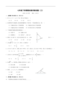 七年级下人教新课标期末测试题(3)--数学