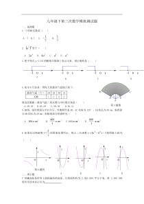 吉林省镇赉县胜利中学2012-2013学年九年级下学期第三次数学模拟试题
