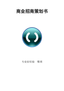 【财会税务】商业招商策划书