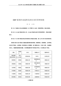 ERP系统作业流程及岗位责任管理制度