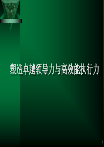 塑造卓越领导力与高效执行力