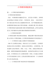 小学教育调查报告