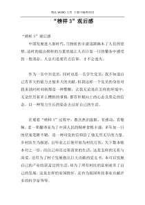 “榜样3”观后感