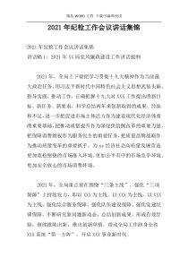 2021年纪检工作会议讲话集锦