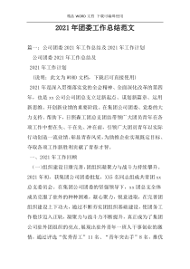 2021年团委工作总结范文