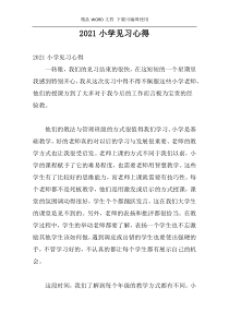 2021小学见习心得
