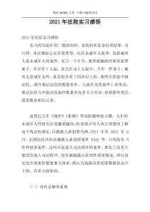 2021年法院实习感悟