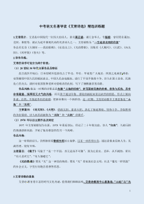 中考语文名著导读《艾青诗选》精选训练题附答案详析