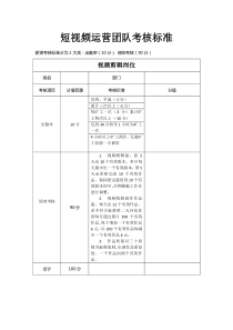 短视频绩效考核