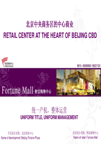 北京财富购物中心招商手册-29PPT