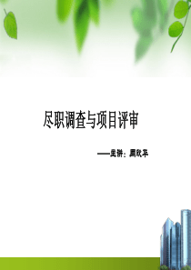 融资担保尽职调查与项目评审