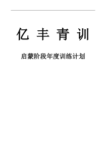 青少年足球训练 启蒙阶段年度训练计划(教案)