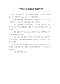 学校党总支生活委员职责
