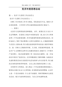 党员年度思想总结