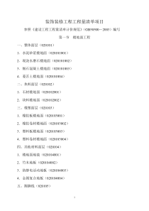 装饰装修工程工程量清单项目(二)