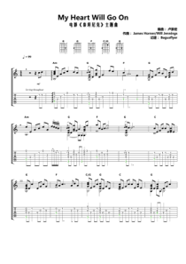 卢家宏《我心永恒MyHeartWillGoOn》指弹吉他谱