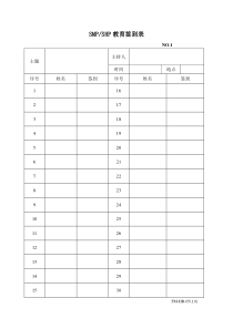 教育训练签到表