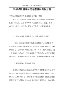 干部试用期满转正考察材料范例三篇
