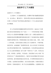 高校学子三下乡感悟