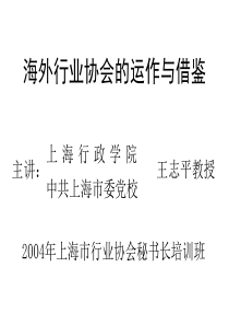 海外行业协会的运作与借鉴