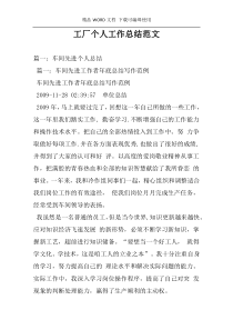 工厂个人工作总结范文