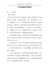 工作总结范文检讨