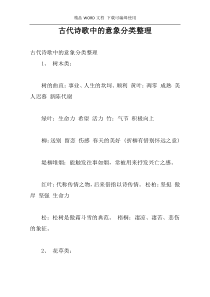 古代诗歌中的意象分类整理