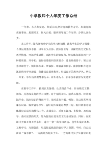 中学教师个人年度工作总结