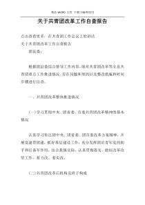 关于共青团改革工作自查报告