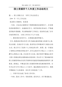 国土资源所个人年度工作总结范文