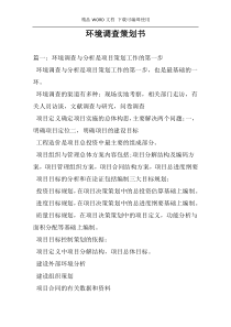 环境调查策划书