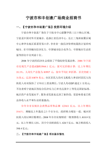 宁波市和丰创意广场商业招商书