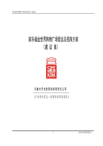 家乐福金世界购物广场营运及招商建议案