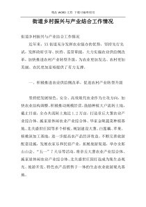 街道乡村振兴与产业结合工作情况