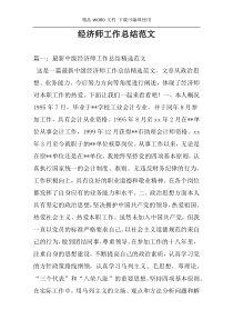 经济师工作总结范文