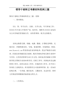 领导干部转正考察材料范例三篇